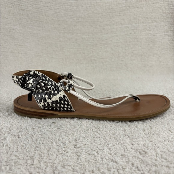 Coach Shoes - Coach‎ Sandals Womens 9.5B Snake Print Clarkson Leather T-Strap Adjustable Thong